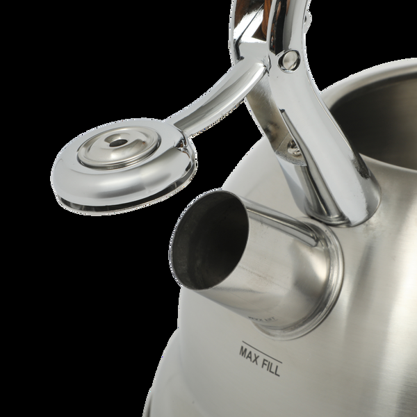 Gibson Home Mr. Coffee Woodmont 2-Quart Stainless Steel Tea Kettle W/ Wood Handle