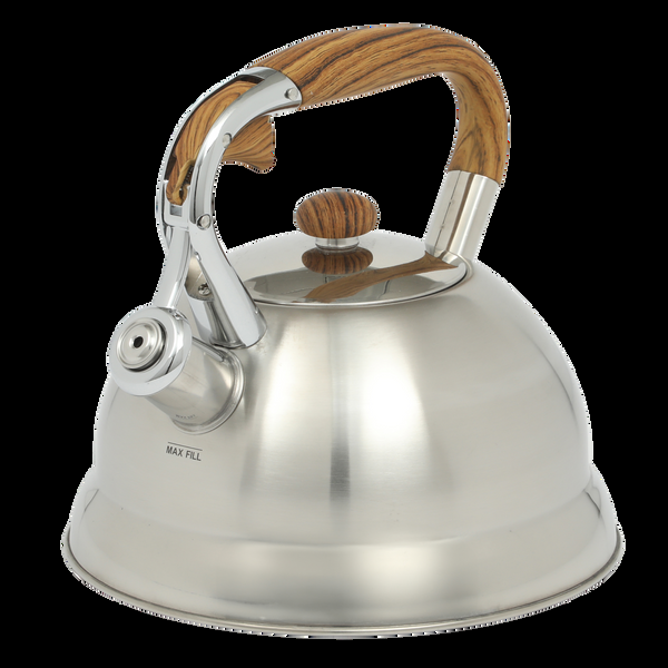 gibson home Mr. Coffee Woodmont 2-Quart Stainless Steel Tea Kettle w/ Wood Handle