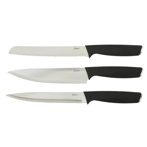 Gibson Home Oster Brixen 13 Piece High Carbon Stainless Steel Kitchen Cutlery Knife Block Set W/ Black Wood Block