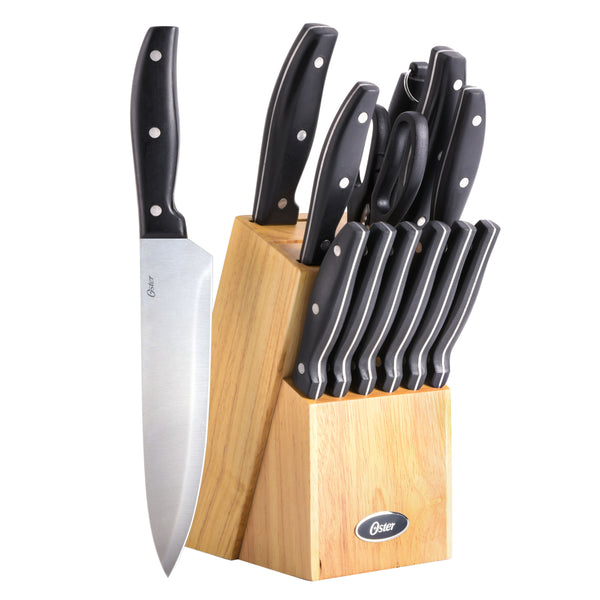 gibson home Oster Granger 14-Piece Cutlery Set w/ Wood Block