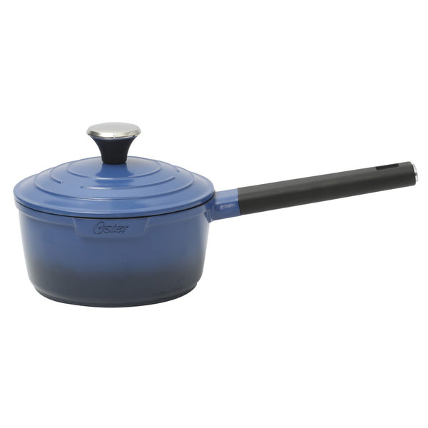 Gibson Home Oster Platinum Amberton 10 Piece Cast Aluminum Pots And Pans PFA Free Ceramic Non Stick Cookware Set - Blue