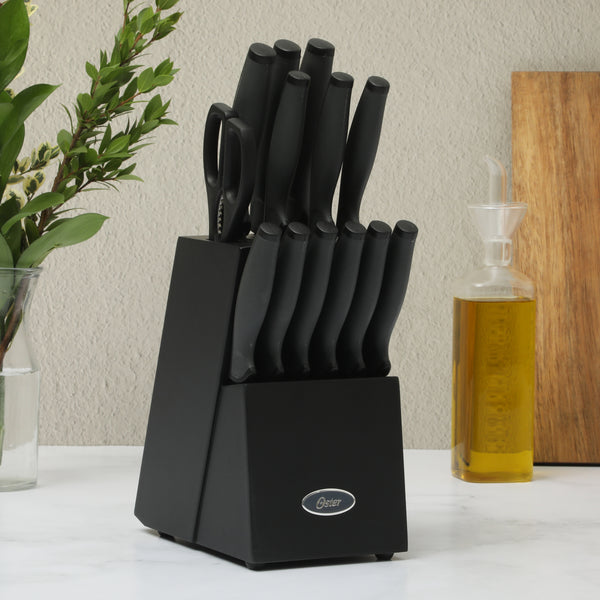 Gibson Home Oster Slicecraft 14 Piece High Carbon Stainless Steel Knife Block Cutlery Set