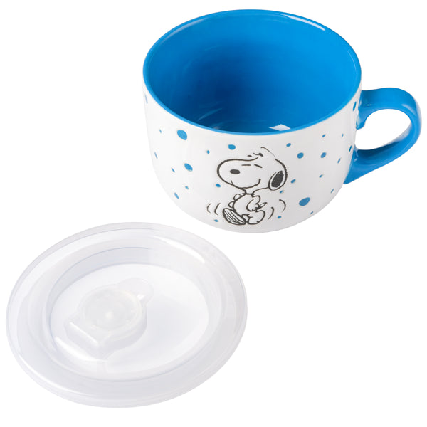 Gibson Home Peanuts Freckled Joy 4-Pack 25oz Soup Bowls W/ Lids