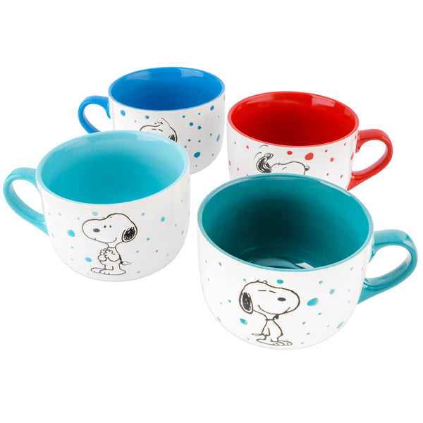gibson home Peanuts Freckled Joy 4-Pack 25oz Soup Bowls w/ Lids gibson home Peanuts Freckled Joy 4-Pack 25oz Soup Bowls w/ Lids