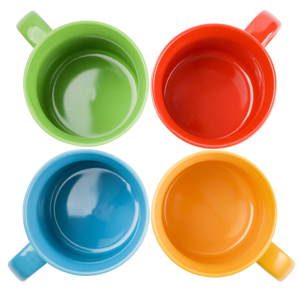 Gibson Home Peanuts Gentle Reminders 4-Pack 21oz Snoopy Stoneware Camper Mug Set