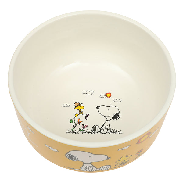 Gibson Home Peanuts Snoopy 6 Pack Stackable 5.5" Decorated Stoneware Bowl Set W/ Plate
