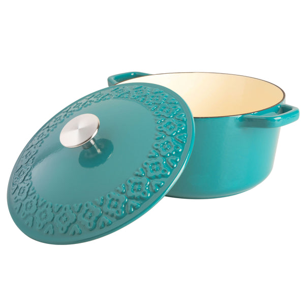 Gibson Home Spice By Tia Mowry 3.5-Quart Enameled Cast Iron Dutch Oven W/ Embossed Lid