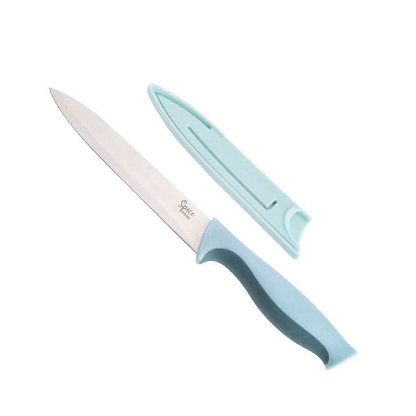 Gibson Home Spice By Tia Mowry 6-Piece Cutlery Set W/ Cutting Board Stainless Steel Knives And Sheaths