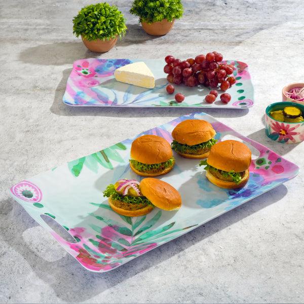 Gibson Home Spice By Tia Mowry Cinnamon Twist 2-Piece Decorated Melamine Serving Trays