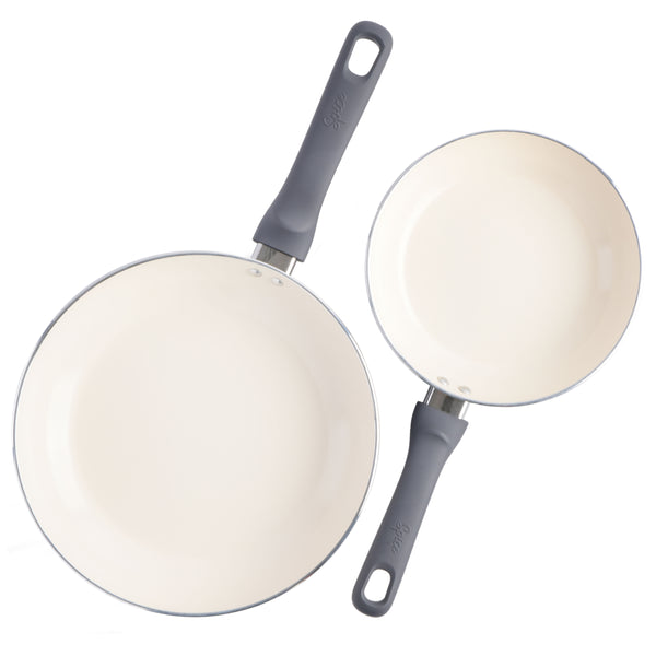 Gibson Home Spice By Tia Mowry Savory Saffron 2-Piece Aluminum Fry Pan Set W/ Ceramic Non-Stick Interiors