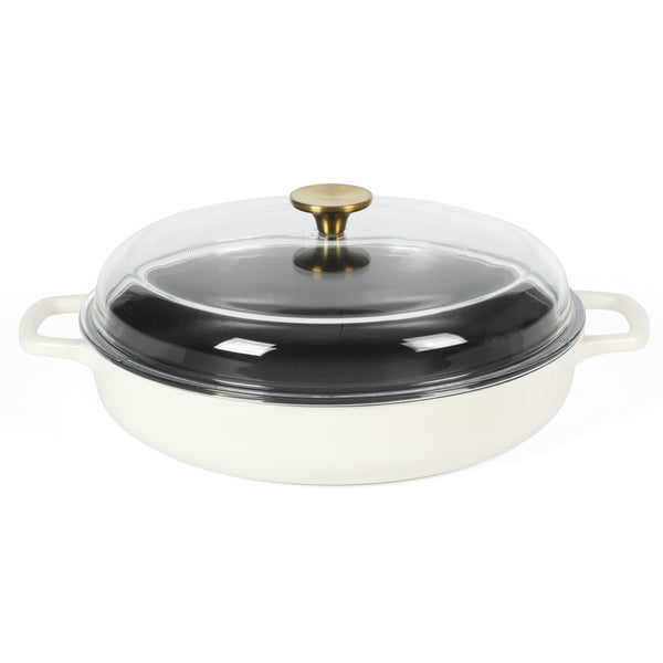 gibson home Sur La Table Kitchen Essentials 3.75-Quart Enameled Cast Iron All-In-One Multi-Purpose Non-Toxic Nonstick Braiser Pan w/ Borosilicate Glass Lid gibson home Sur La Table Kitchen Essentials 3.75-Quart Enameled Cast Iron All-In-One Multi-Purpose Non-Toxic Nonstick Braiser Pan w/ Borosilicate Glass Lid