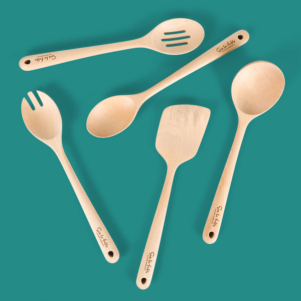 Gibson Home Sur La Table Kitchen Essentials 5-Piece Beech Wood Kitchen Tools Set