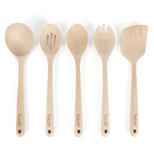 gibson home Sur La Table Kitchen Essentials 5-Piece Beech Wood Kitchen Tools Set