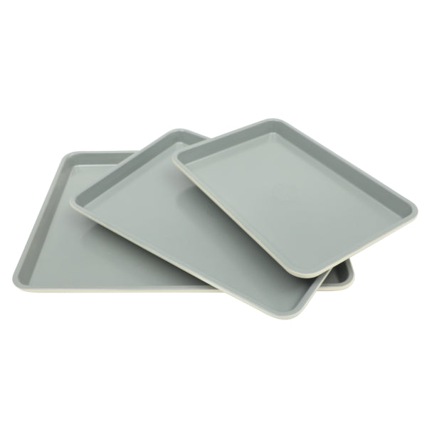 gibson home Sur La Table Kitchen Essentials Bake Sale 3-Piece Cookie Sheet Set – Nonstick Carbon Steel Baking Pans (13 15 18 Inch) – Grey Easy-Clean Oven Trays for Cookies Roasting & More
