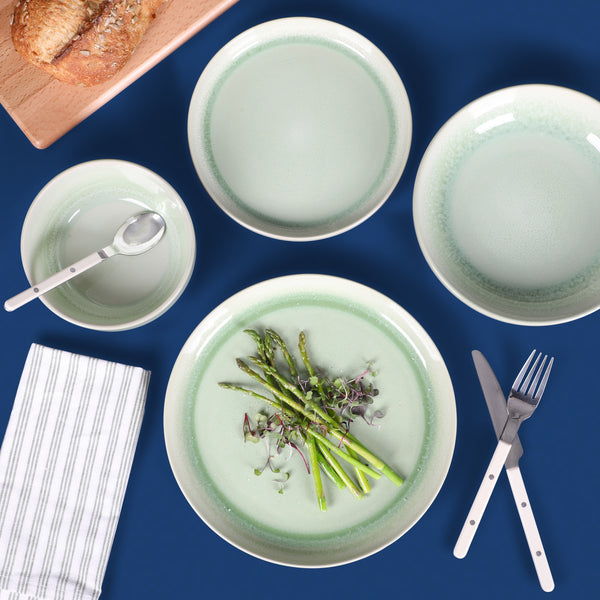 Gibson Home Sur La Table Kitchen Essentials Banquette 16 Piece Double Bowl Plates And Bowls Reactive Glaze Stoneware Dinnerware Set