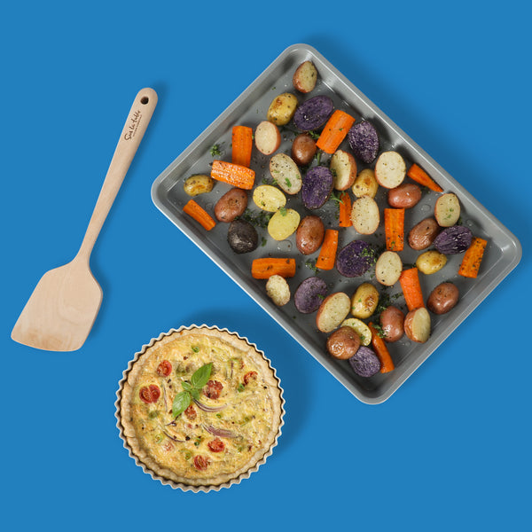 Gibson Home Sur La Table Kitchen Essentials Carbon Steel Bakeware Set W/ Premium PFA Free Grey Ceramic Nonstick