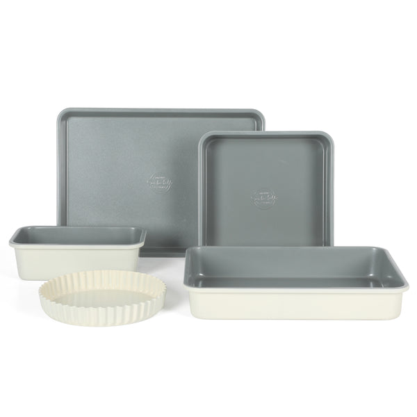 gibson home Sur La Table Kitchen Essentials Carbon Steel Bakeware Set w/ Premium PFA Free Grey Ceramic Nonstick