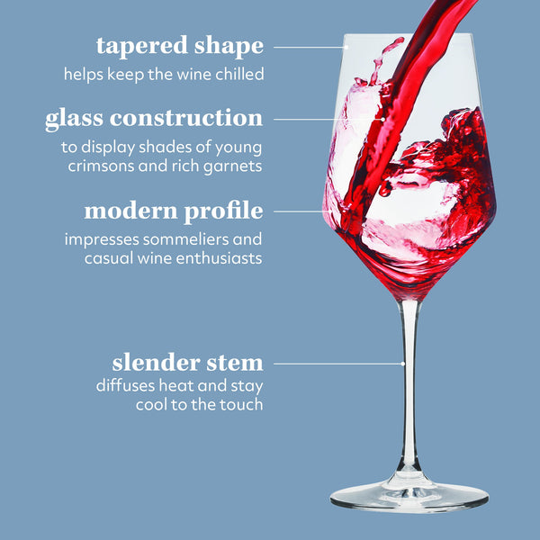 Gibson Home Sur La Table Kitchen Essentials Crystal Clear 14 OZ 4 Pack All Purpose White Wine Glass With Modern Curve Silhouette