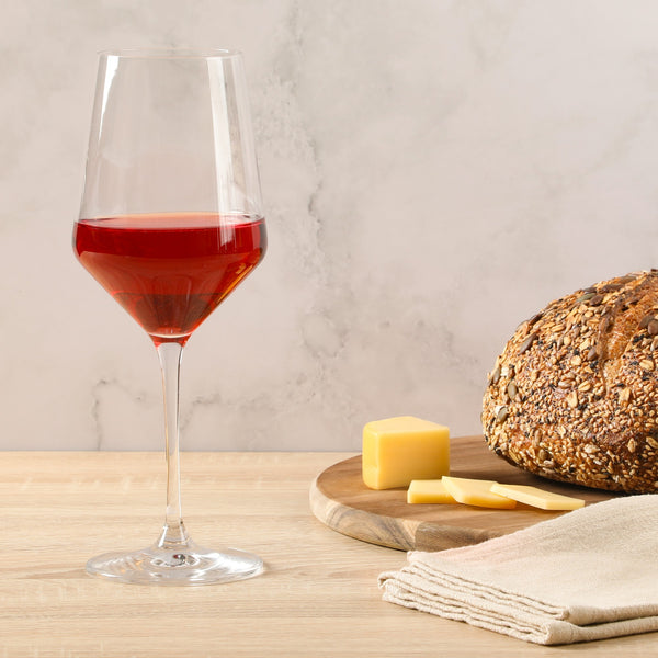 Gibson Home Sur La Table Kitchen Essentials Crystal Clear 14 OZ 4 Pack All Purpose White Wine Glass With Modern Curve Silhouette