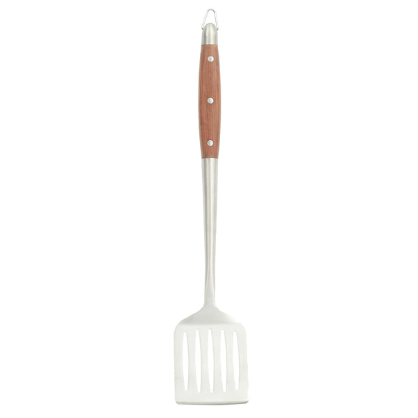 Gibson Home Sur La Table Kitchen Essentials Family Cookout Heavy Duty Stainless Steel Grilling Tool Set W/ Wooden Handles Tongs Slotted Turner And Fork Set