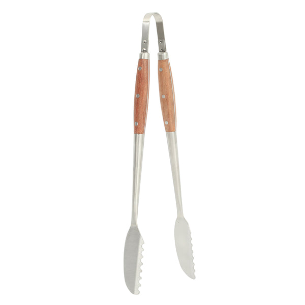 Gibson Home Sur La Table Kitchen Essentials Family Cookout Heavy Duty Stainless Steel Grilling Tool Set W/ Wooden Handles Tongs Slotted Turner And Fork Set