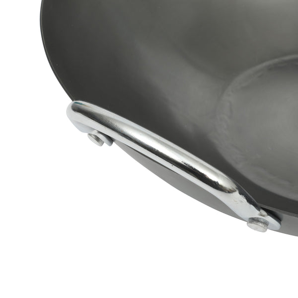 Gibson Home Sur La Table Kitchen Essentials Quick Fire Carbon Steel 13.5" Flat Bottom Wok