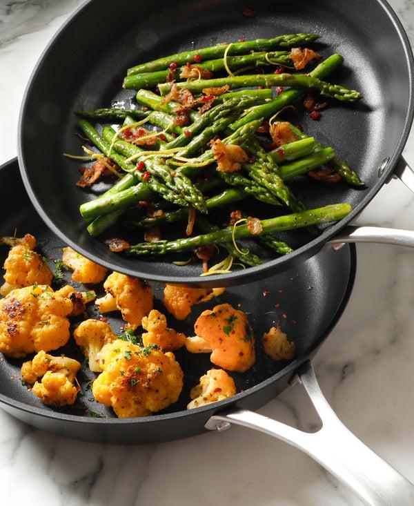 Gibson Home Sur La Table Market 10-Piece Premium Nonstick Hard Anodized Aluminum Cookware Set W/ Glass Lids