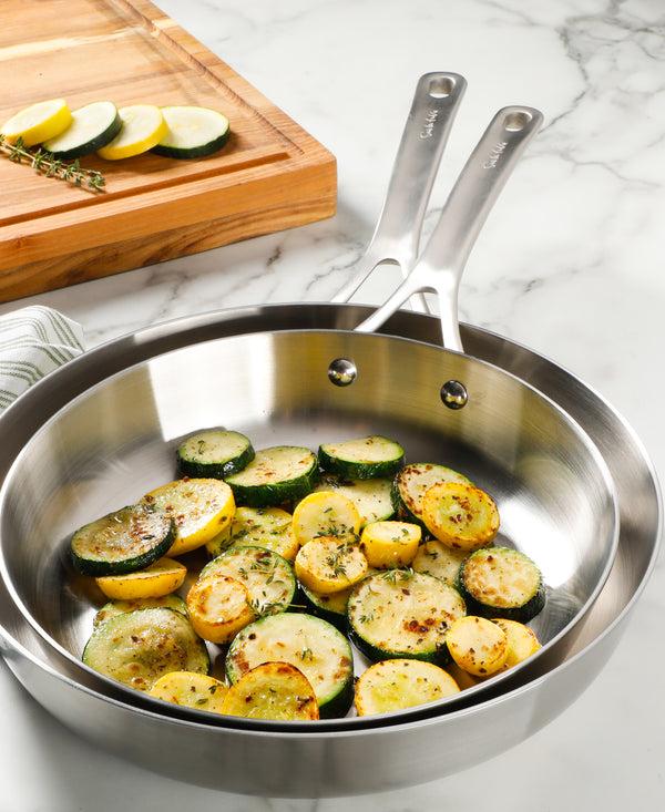 Gibson Home Sur La Table Pike And Pine 10-Piece Triply Stainless Steel Cookware Set W/ Stainless Steel Lids And Cast Handles