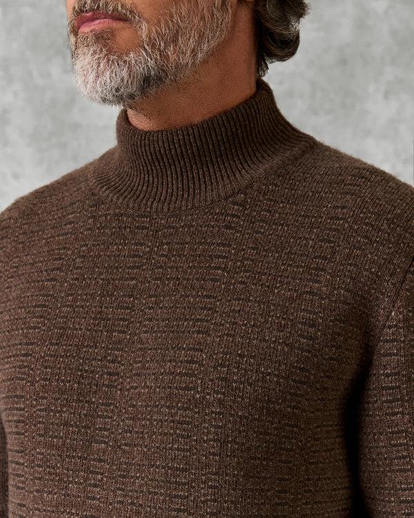 Gieves & Hawkes Ballentyne Morse Code Wool Knit Camel