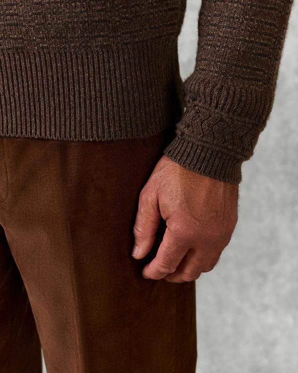 Gieves & Hawkes Ballentyne Morse Code Wool Knit Camel