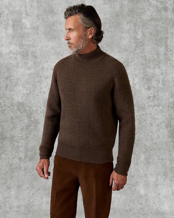 gieves & hawkes Ballentyne Morse Code Wool Knit Camel