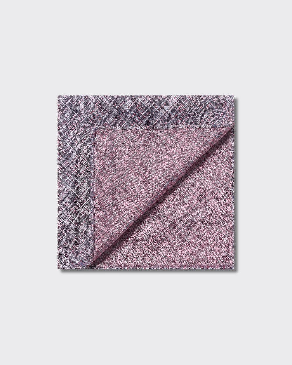 Gieves & Hawkes Barne Pocket Square Pink/Blue Crosshatch