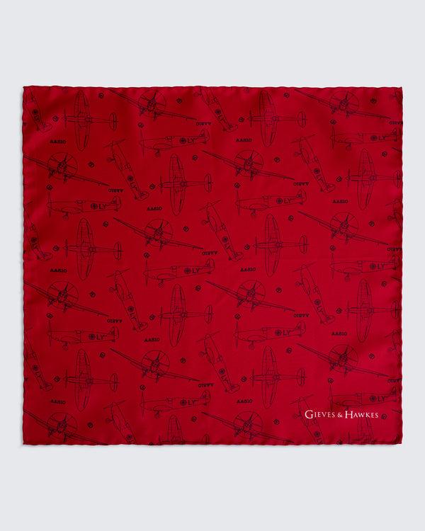 gieves & hawkes Barne RAF Plane Blueprint Pocket Square