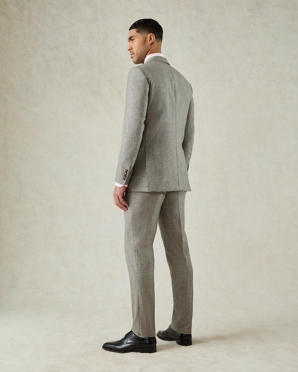 Gieves & Hawkes Bass Prince Of Wales Check Suit Jacket Grey