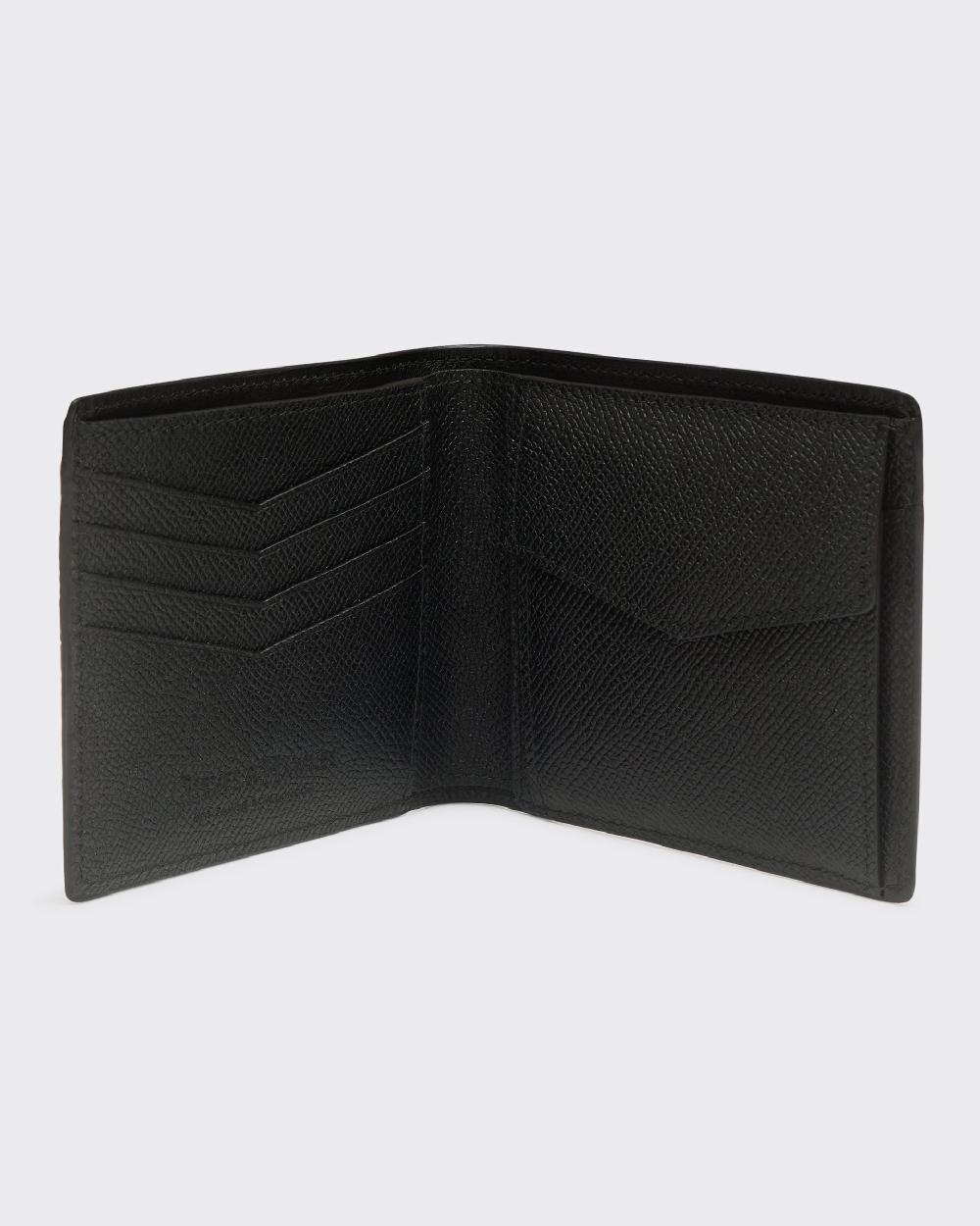 Gieves & Hawkes Billfold Saffiano Leather Coin Purse Black