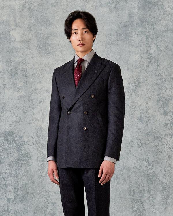 gieves & hawkes Bowles Double Breasted Suit Jacket Grey Flannel