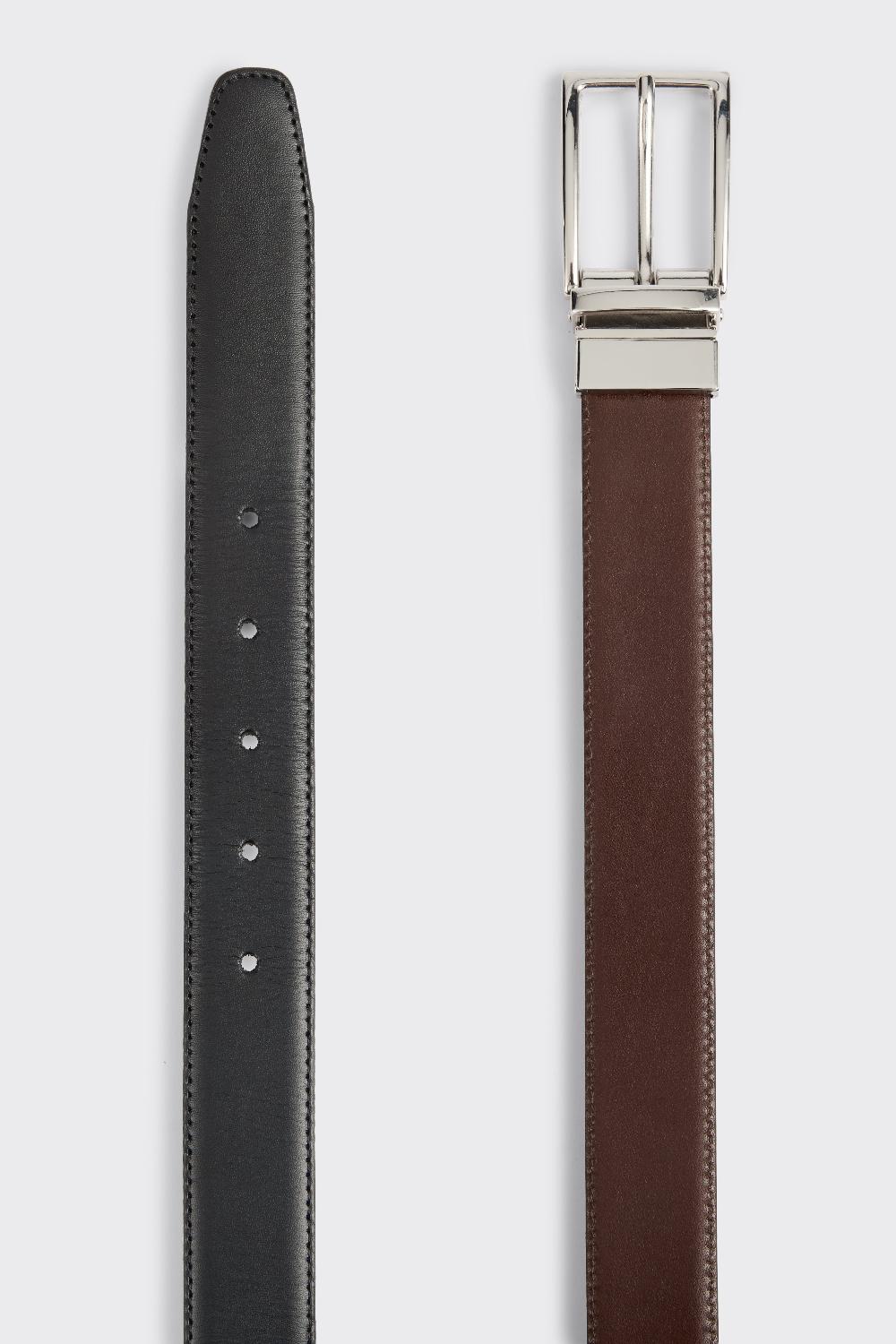 Gieves & Hawkes Brooke Reversible Belt Black/Brown Leather