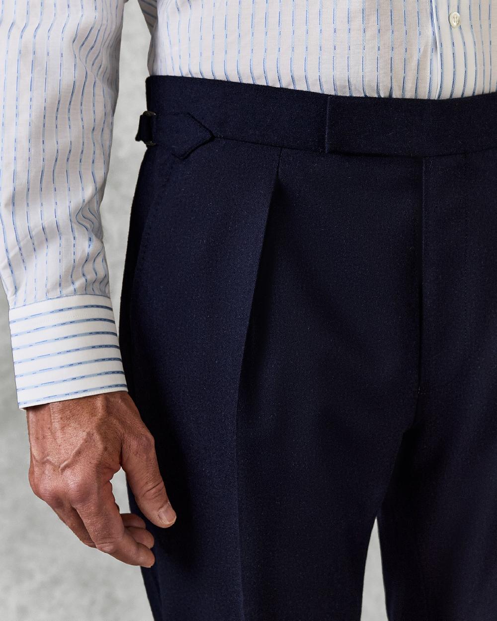 Gieves & Hawkes Cartwright Wool Single Pleat Trouser With Side Adjuster