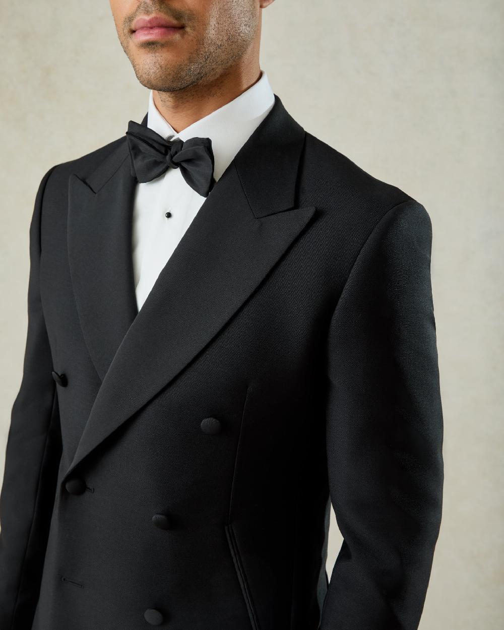 Gieves & Hawkes Davide Double Breasted Dinner Jacket Black