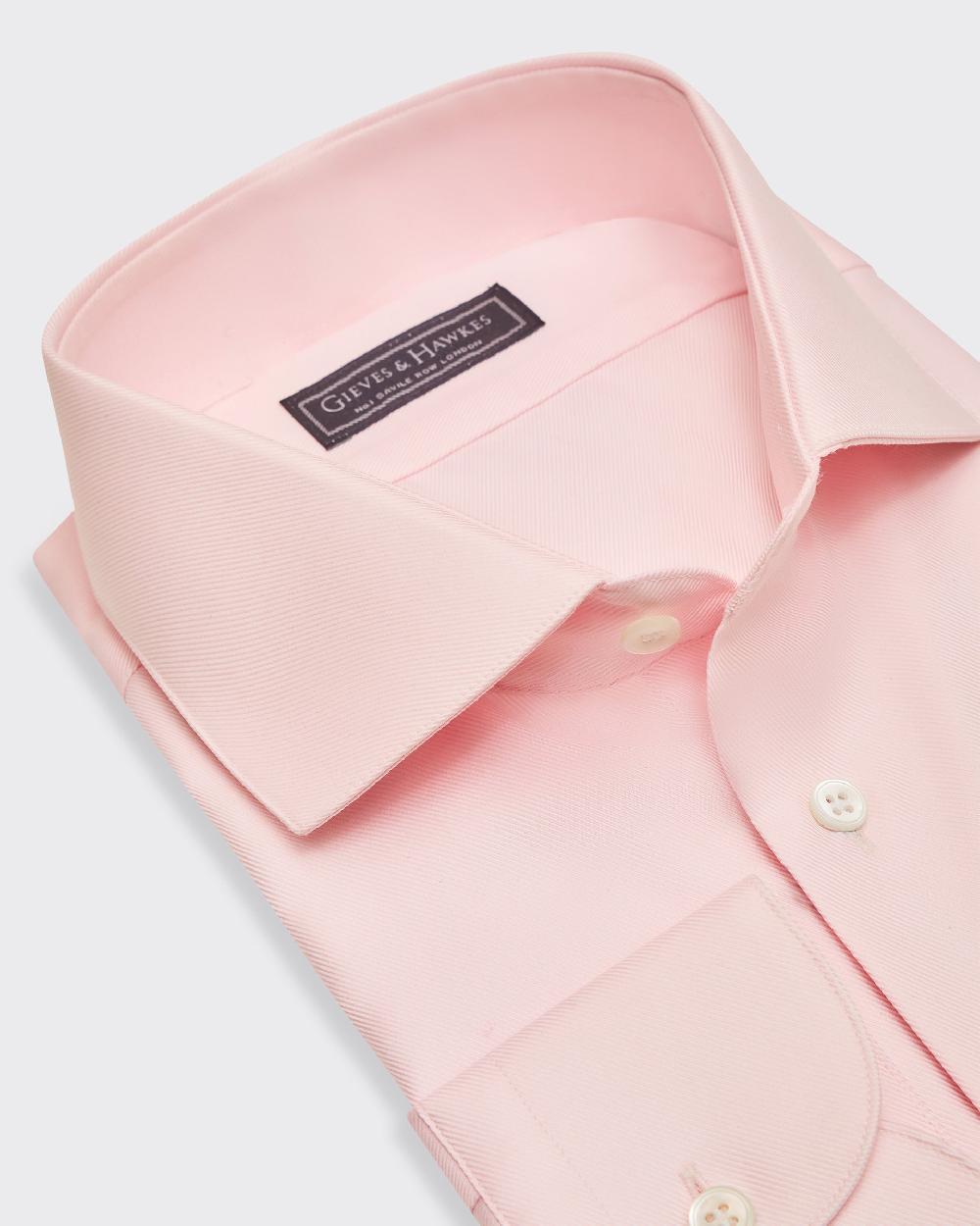 Gieves & Hawkes Digby Cotton Twill Single Cuff Shirt Pink