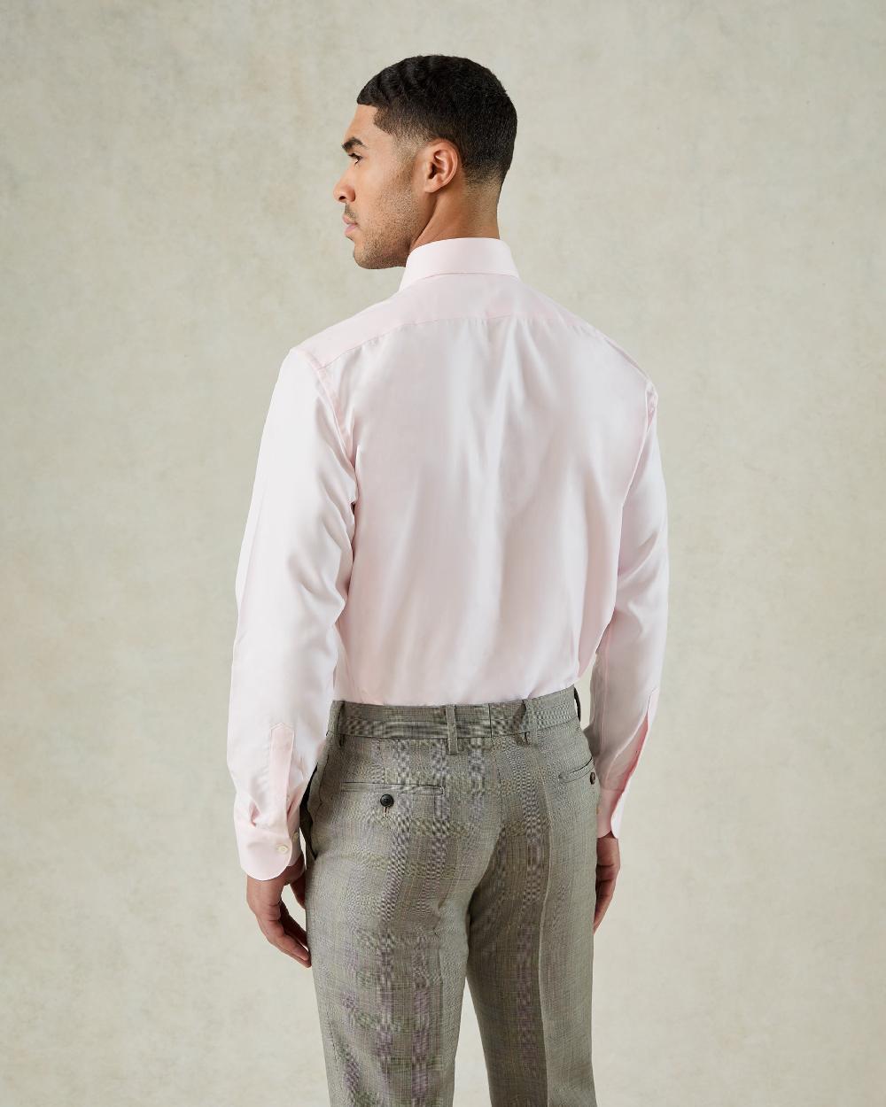 Gieves & Hawkes Digby Cotton Twill Single Cuff Shirt Pink