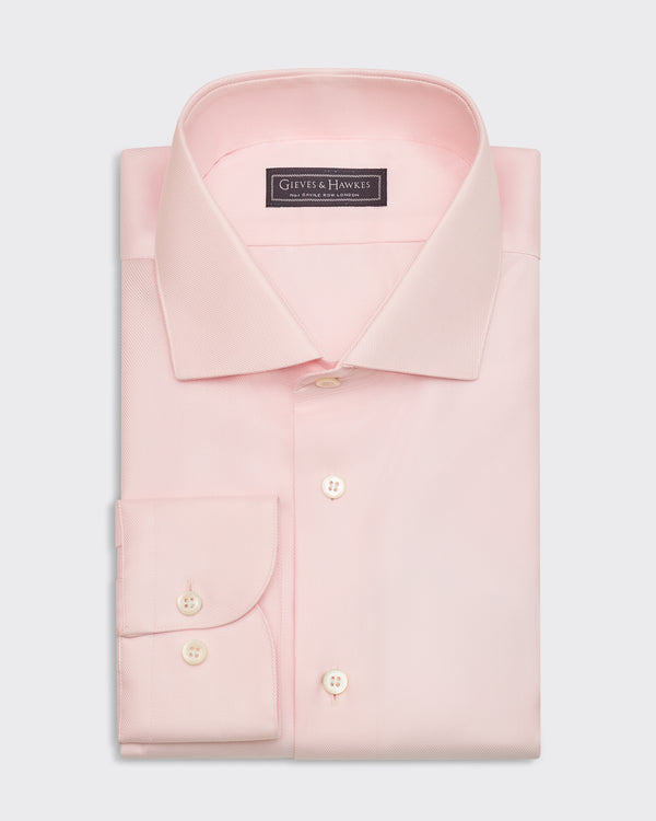 gieves & hawkes Digby Cotton Twill Single Cuff Shirt Pink