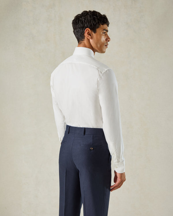 Gieves & Hawkes Digby Cotton Twill Single Cuff Shirt White