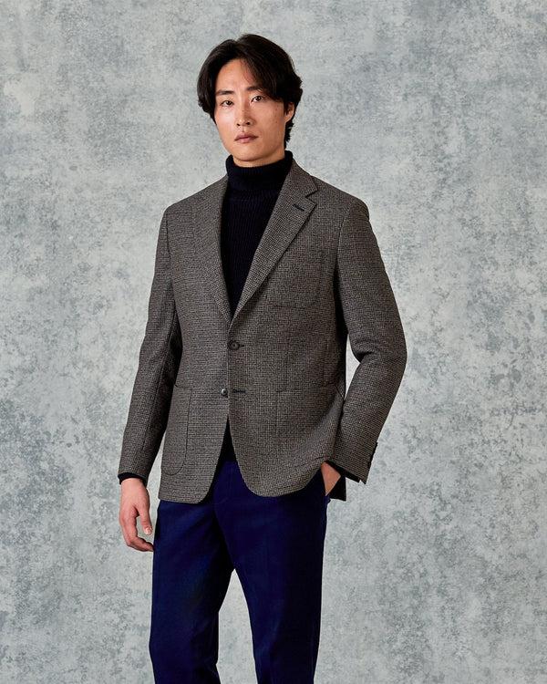 gieves & hawkes Evans Virgin Wool Jacket Brown Shepherd Check