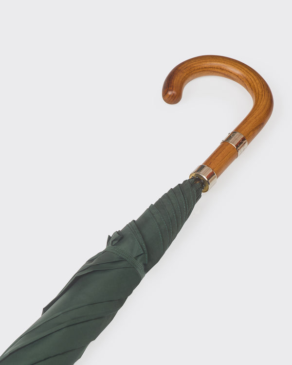 gieves & hawkes Fielding Umbrella with Wooden Handle Green