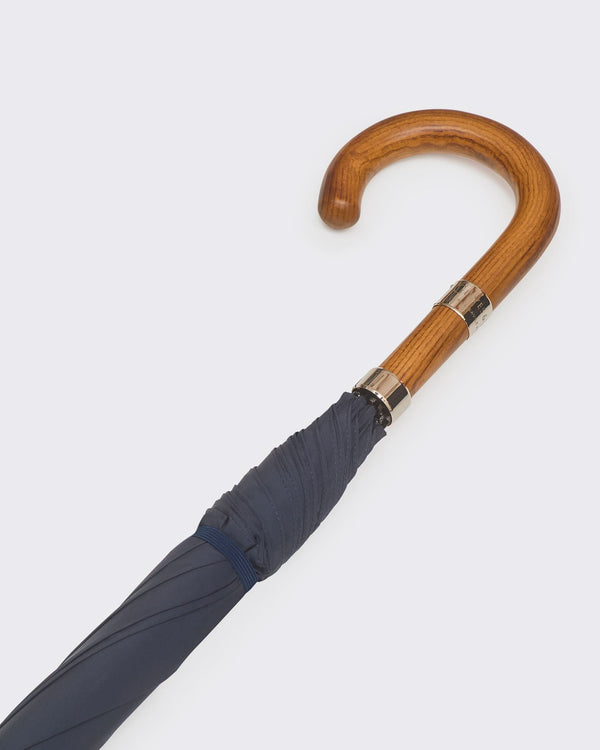 gieves & hawkes Fielding Umbrella with Wooden Handle Navy