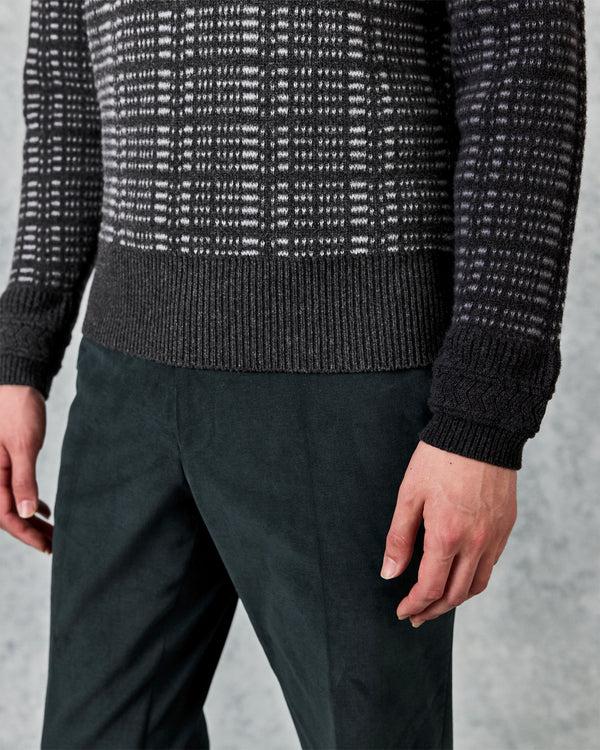 Gieves & Hawkes Ballentyne Morse Code Wool Knit Grey