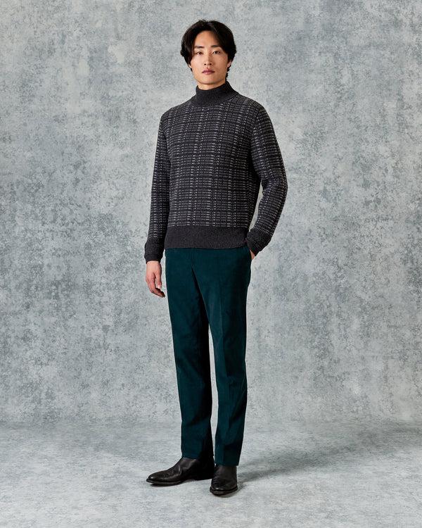 Gieves & Hawkes Ballentyne Morse Code Wool Knit Grey