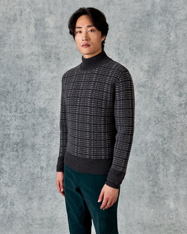gieves & hawkes Ballentyne Morse Code Wool Knit Grey