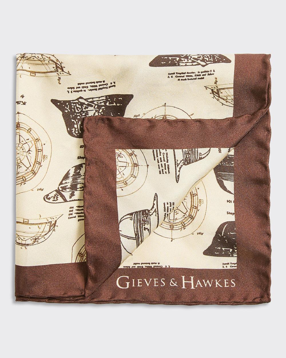 Gieves & Hawkes Barne Pocket Square Hat Sketches